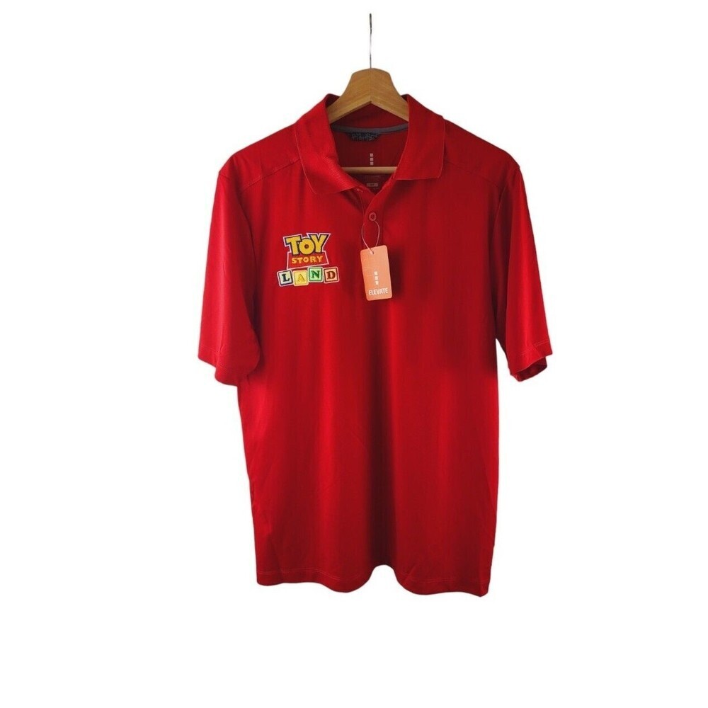Disney‎ Toy Story Land Mens S M L Embroidered Original Red Polo Shirt Vacation